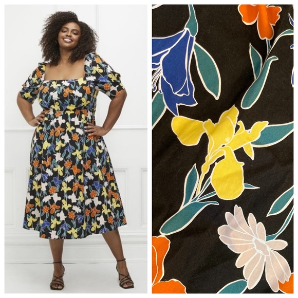 Eloquii Dresses & Skirts - ELOQUII Elements Plus Sz Floral Puff Sleeves Dress